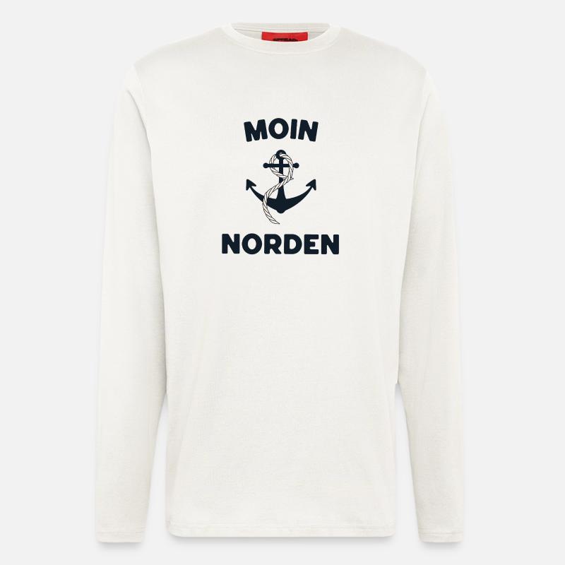Moin Norden – Maritimes Anker-Design - Langarmshirt - made by SPREAD  - OFF WHITE