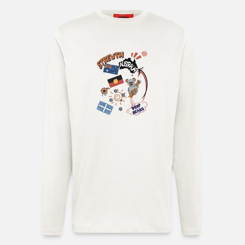 Australische Collage Strewth & Drop bears - Langarmshirt - made by SPREAD  - OFF WHITE