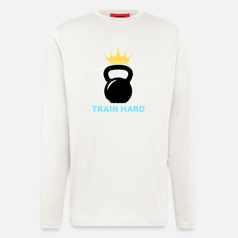 Kettlebell Crown Train Hard - Longsleeve - made by SPREAD  - OFF WHITE