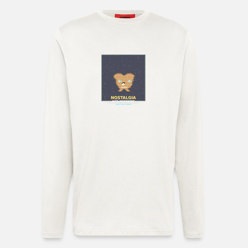 Nostalgie Pixelbär: RetroGlanz Design - Langarmshirt - made by SPREAD  - OFF WHITE