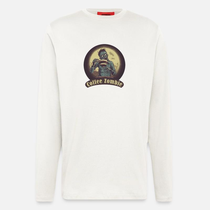 Kaffeemonster  - Koffein Zombie - Morgenmuffel - Langarmshirt - made by SPREAD  - OFF WHITE