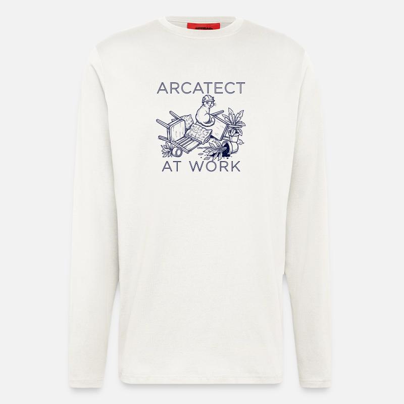 Worker's cat at work - Longsleeve - made by SPREAD - OFF WHITE
