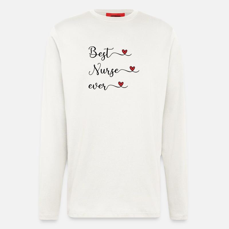 Krankenschwester - beste Krankenschwester - Langarmshirt - made by SPREAD - OFF WHITE