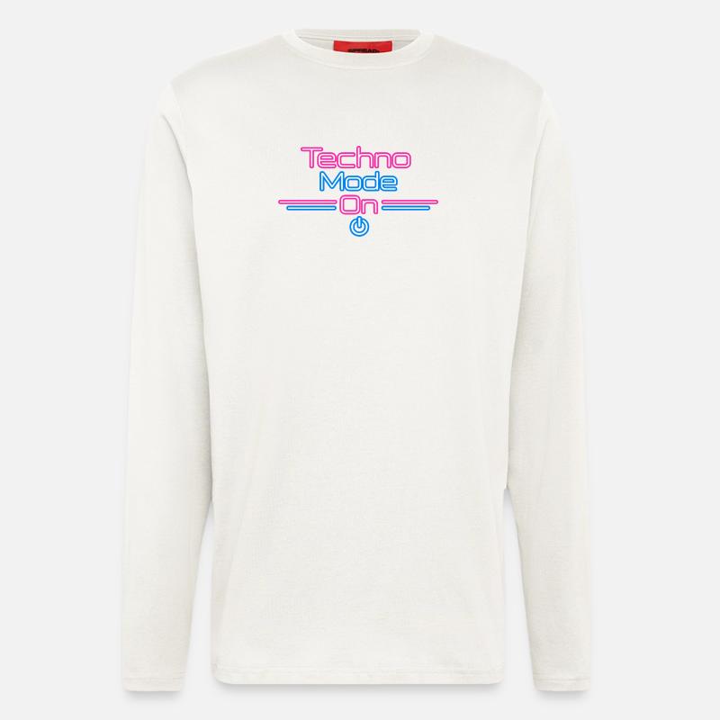 Techno Mode Neon On - Longsleeve - made by SPREAD  - OFF WHITE