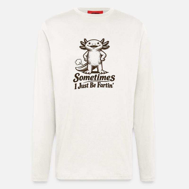 Parfois, je pète simplement. - Manches longues bio décontracté fabriqué en UE - OFF WHITE