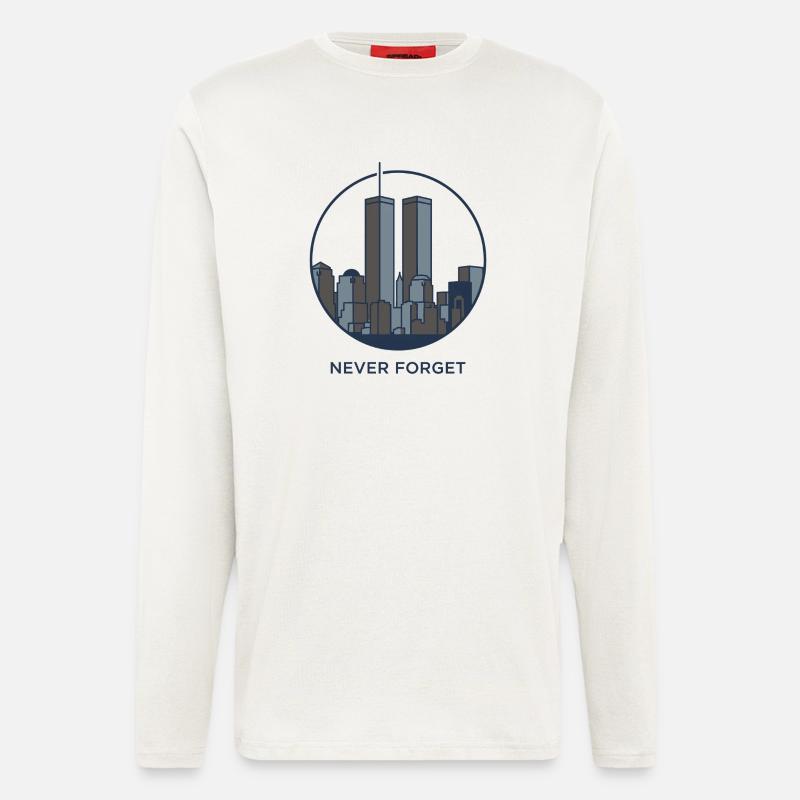 Never Forget Skyline Erinnerung - Langarmshirt - made by SPREAD  - OFF WHITE