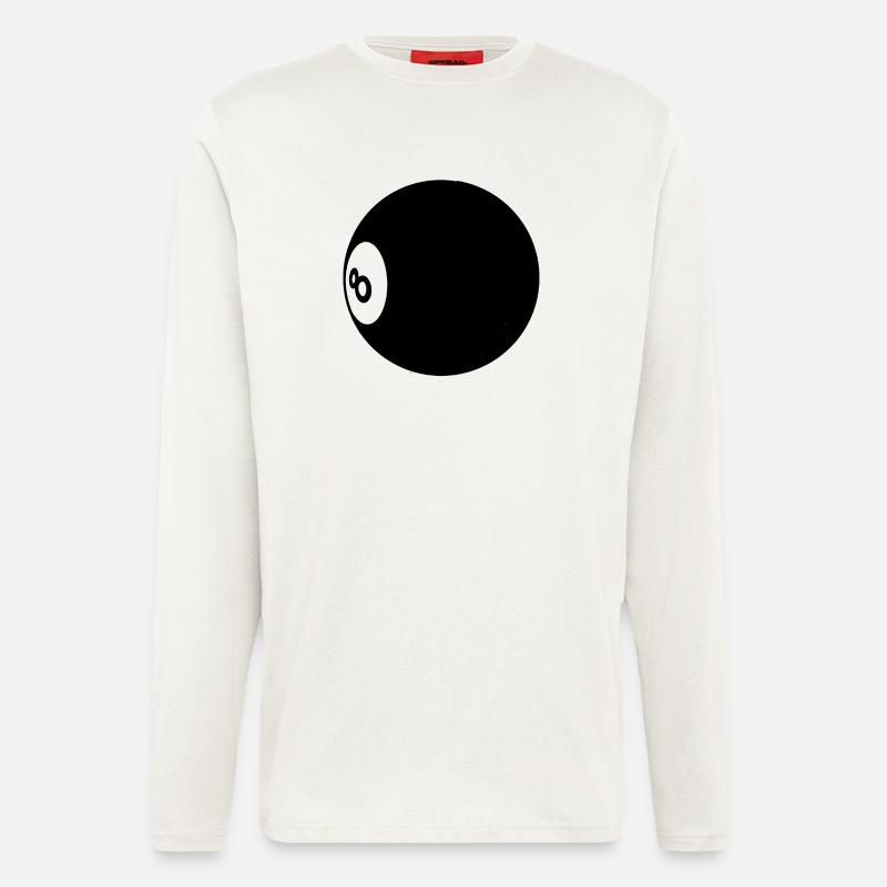 Billardkugel Nummer 8 Pool - Illustration - Langarmshirt - made by SPREAD  - OFF WHITE
