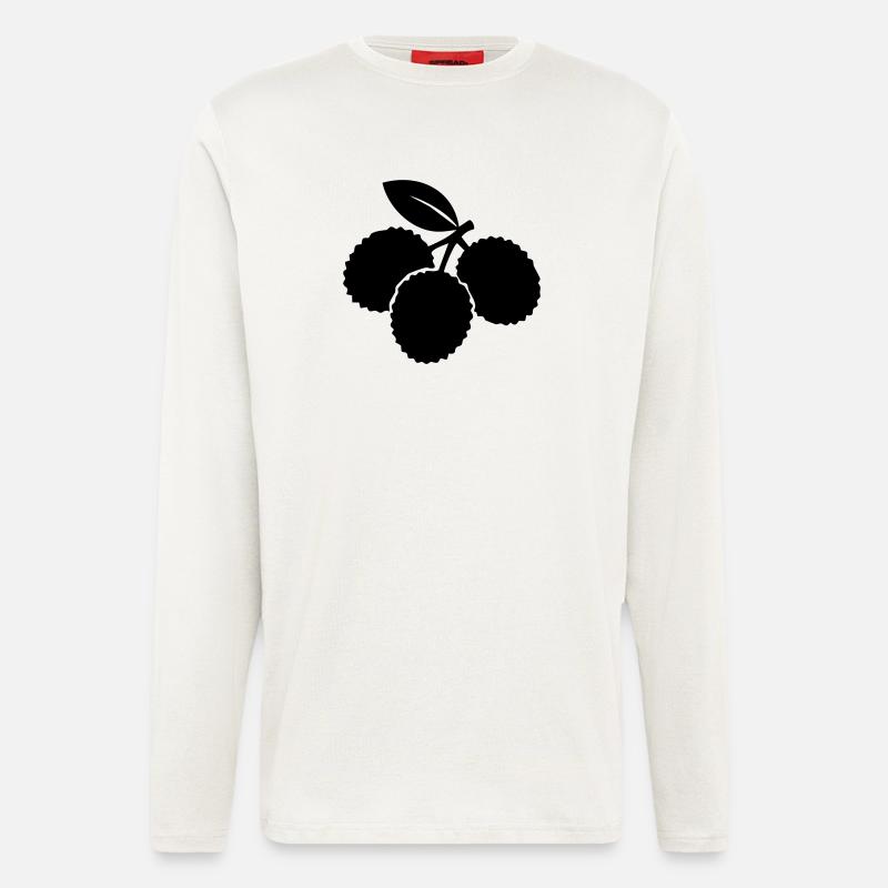 Litschi-Silhouette – Exotisches Obstdesign - Langarmshirt - made by SPREAD  - OFF WHITE