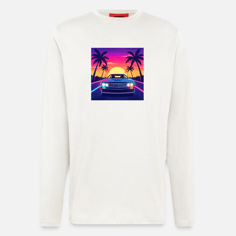 Neon Sunset Drive - Langarmshirt - made by SPREAD  - OFF WHITE