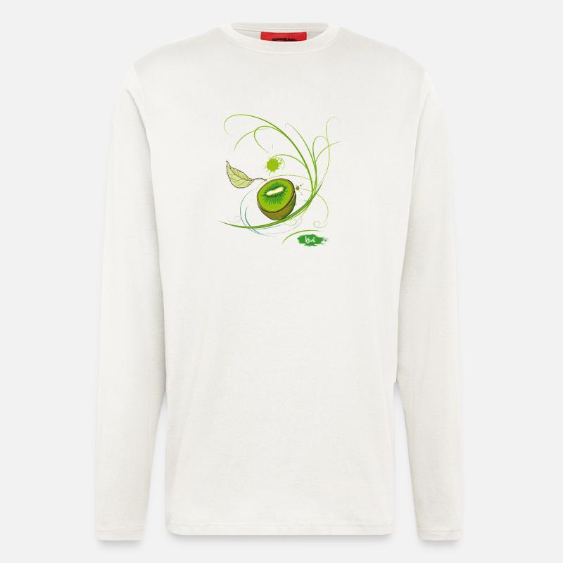 Kiwi  Obst - Langarmshirt - made by SPREAD  - OFF WHITE