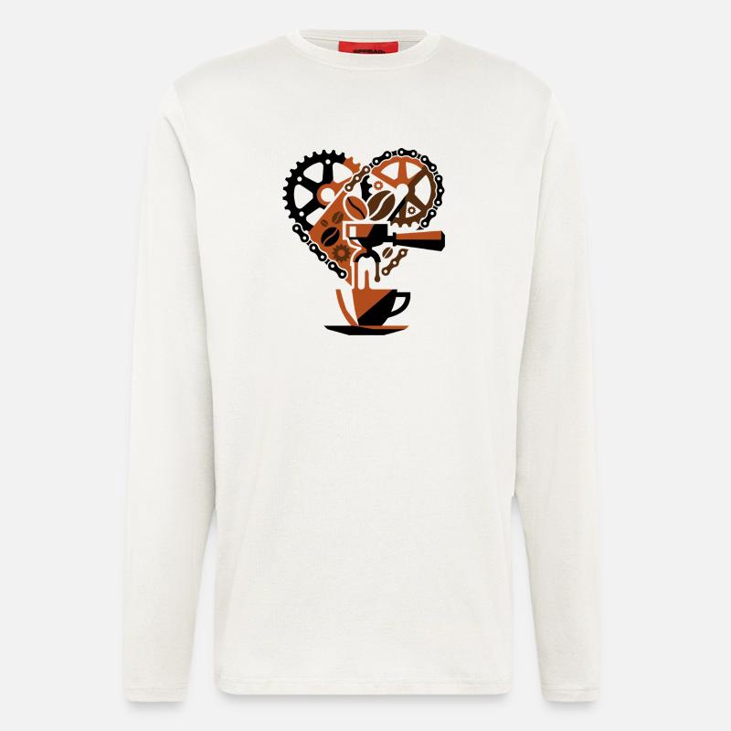 Steampunk-Kaffee-Kreislauf-Gedankenlandschaft - Langarmshirt - made by SPREAD  - OFF WHITE