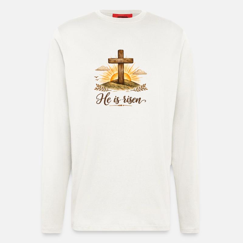 he is risen - Langarmshirt - made by SPREAD  - OFF WHITE