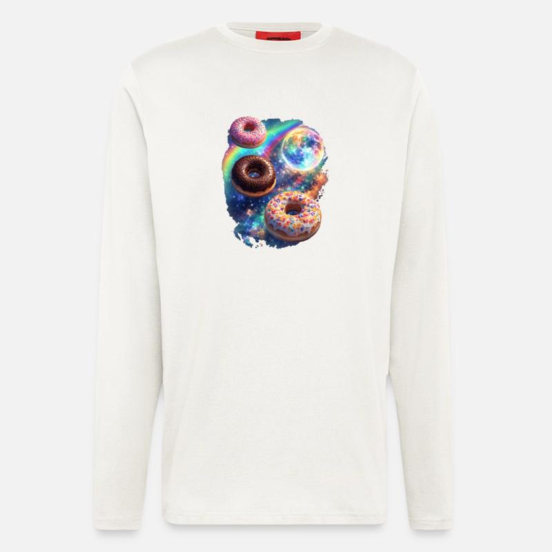 Kosmische Donuts im Farbrausch - Langarmshirt - made by SPREAD  - OFF WHITE