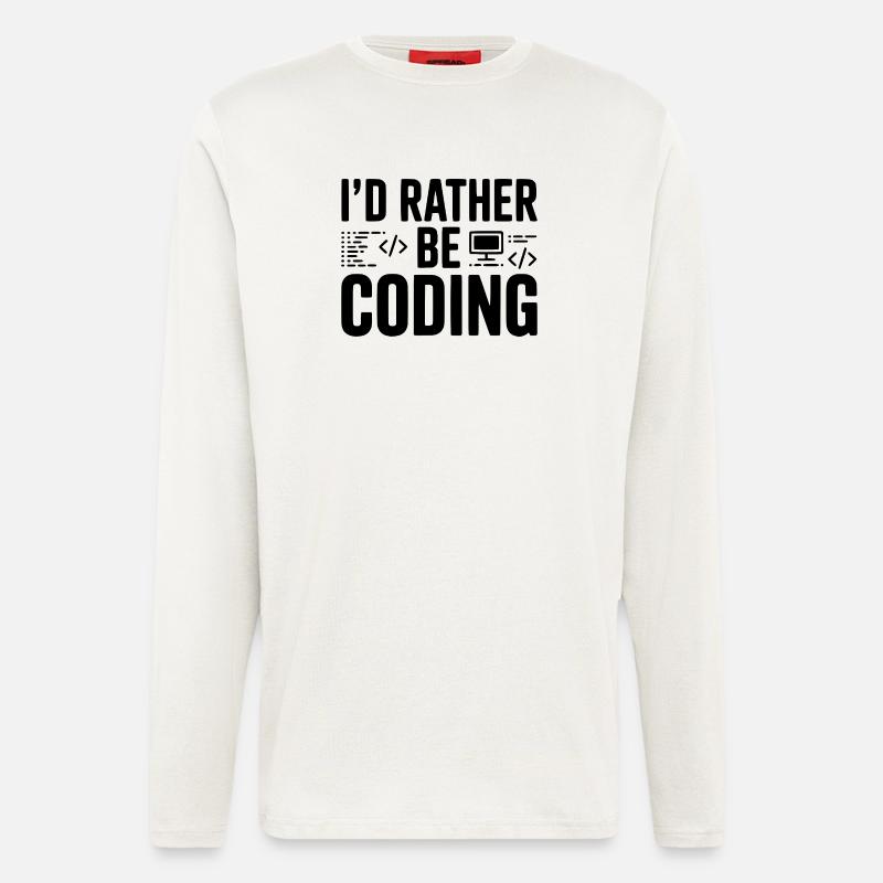 I'd Rather Be Coding - Longsleeve - made by SPREAD  - OFF WHITE