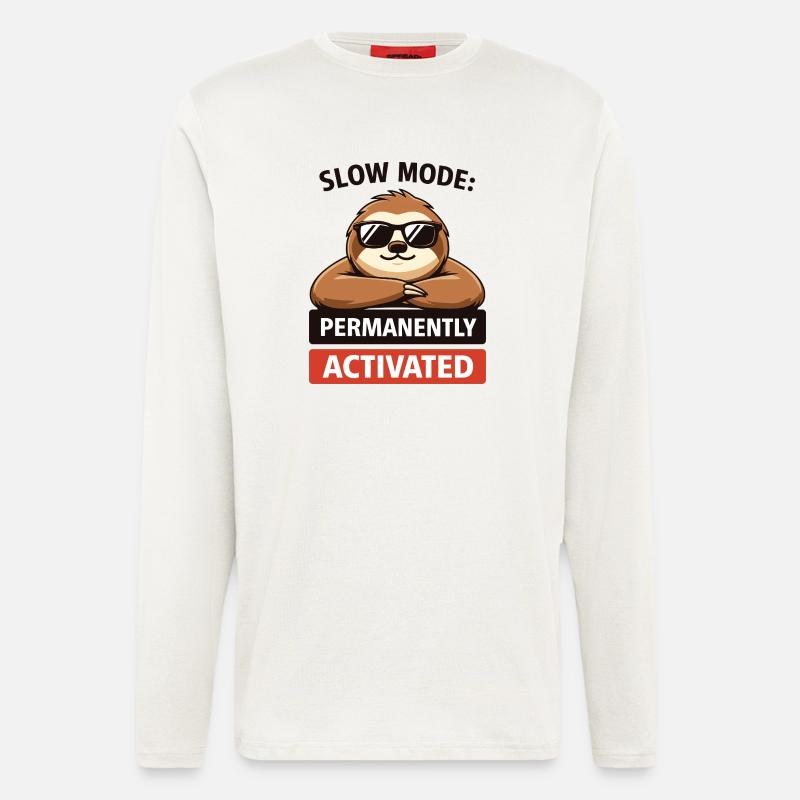 Slow Mode Sloth Permanently Activated - Longsleeve - made by SPREAD  - OFF WHITE