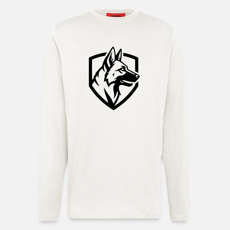 German Shepherd Crest Shield Security - Longsleeve - made by SPREAD  - OFF WHITE