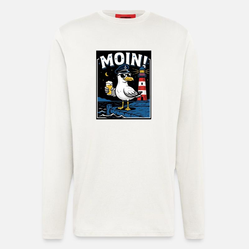 Küste Kneipe Möwe Bier - Langarmshirt - made by SPREAD  - OFF WHITE