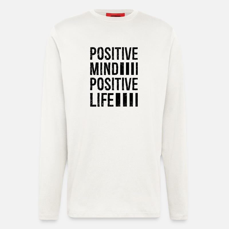 Positiver Geist positives Leben - Langarmshirt - made by SPREAD - OFF WHITE