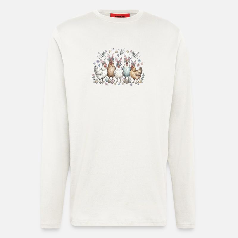 Osterhasen Bande mit Eiern - Langarmshirt - made by SPREAD - OFF WHITE