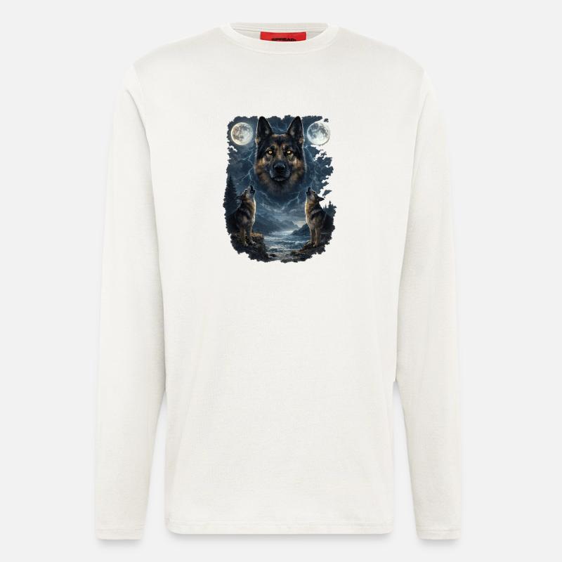 Zwei Monde German Sheperd - Langarmshirt - made by SPREAD  - OFF WHITE