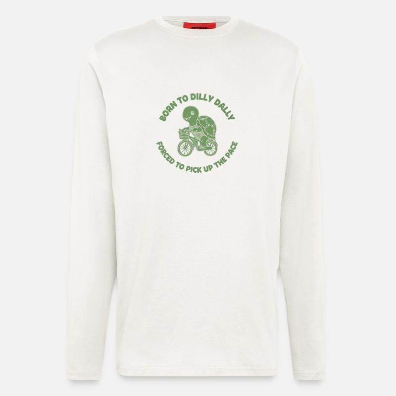 Turtle on Bicycle Decelerated Style - Longsleeve - made by SPREAD  - OFF WHITE