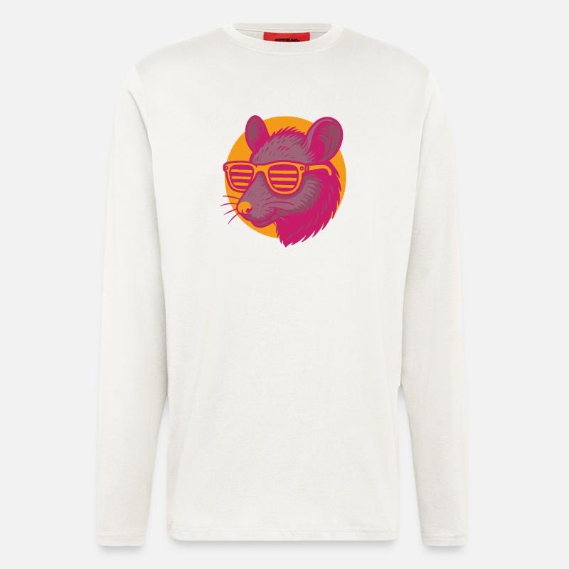 Ratte mit Sonnenbrille - Langarmshirt - made by SPREAD  - OFF WHITE