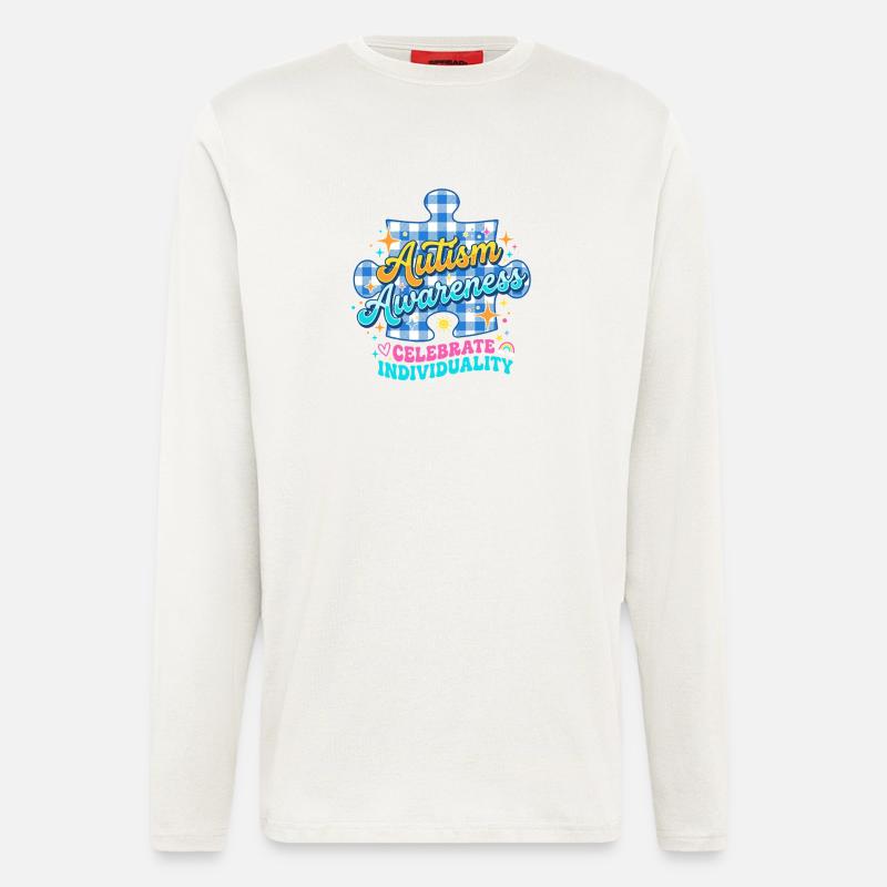 Autismus Bewusstsein Puzzle - Langarmshirt - made by SPREAD  - OFF WHITE