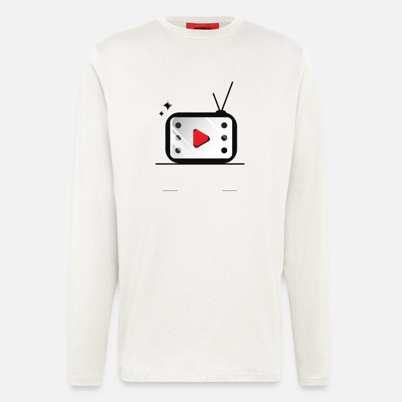 Retro TV Play Button Pattern - Longsleeve - made by SPREAD  - OFF WHITE
