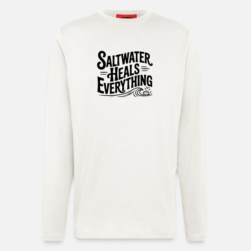 Saltwater Heals Everything - Longsleeve - made by SPREAD  - OFF WHITE