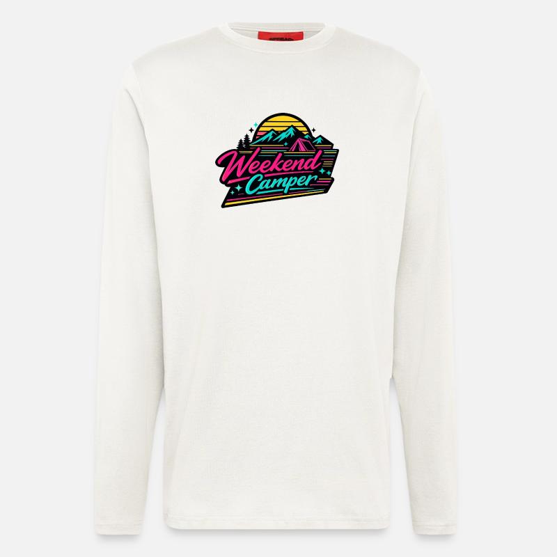 Weekend Camper Neon Retro - Langarmshirt - made by SPREAD  - OFF WHITE