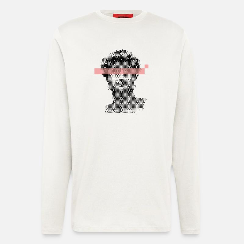 Digital David Michelangelo Pixel-Design - Langarmshirt - made by SPREAD  - OFF WHITE