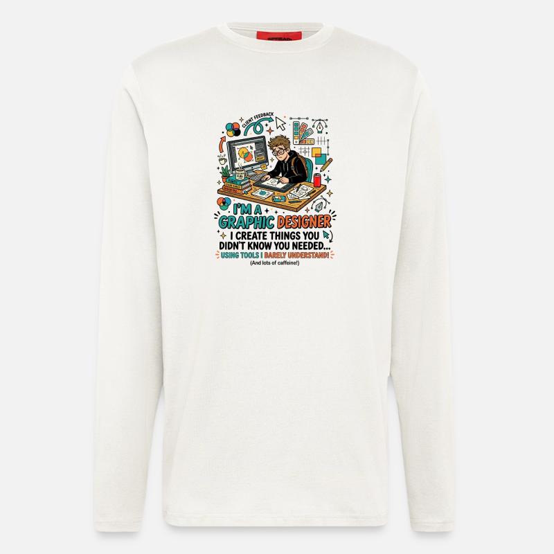 Graphic Designer Tools Humor Spruch - Langarmshirt - made by SPREAD  - OFF WHITE