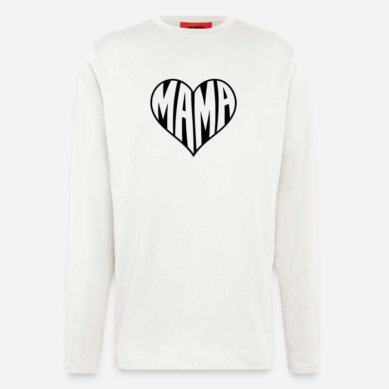 Mama Herz Typografie  - Langarmshirt - made by SPREAD  - OFF WHITE