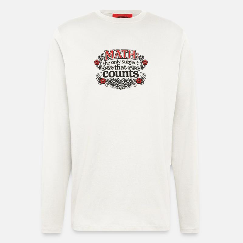 Math Counts: Ornate Quote Tee - Langarmshirt - made by SPREAD  - OFF WHITE