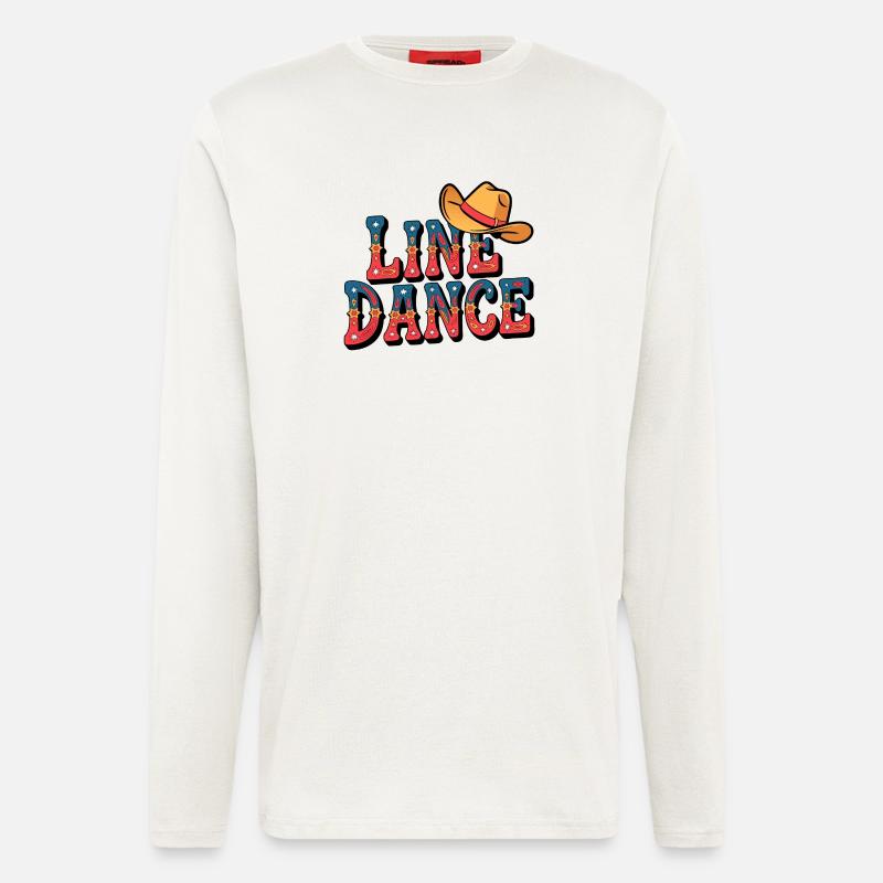 Lone Dance Cowboy Text mit Hut - Langarmshirt - made by SPREAD - OFF WHITE
