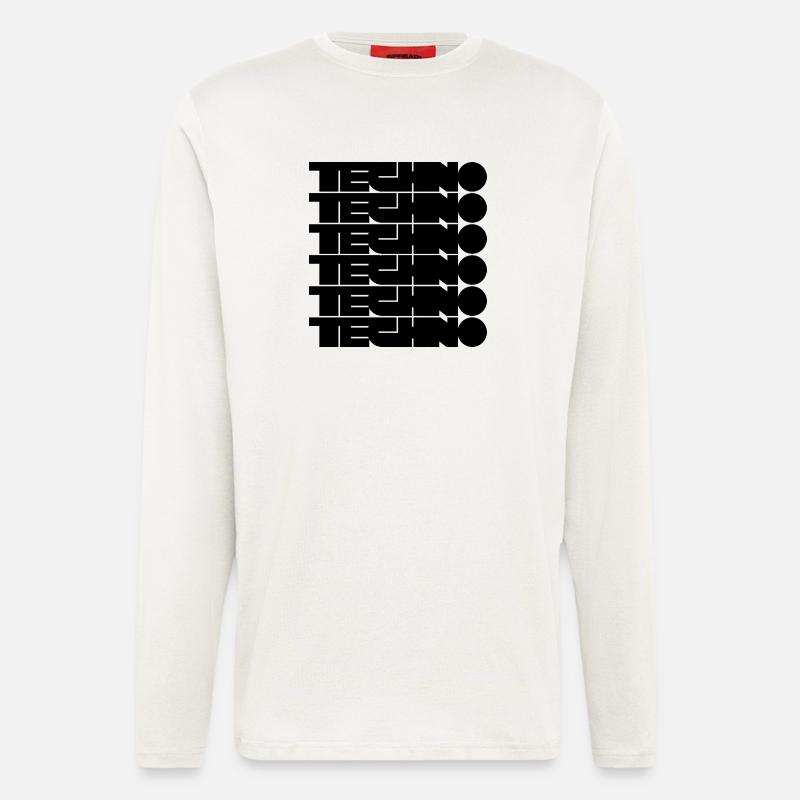 Techno-Bold-Logo-Design - Langarmshirt - made by SPREAD  - OFF WHITE