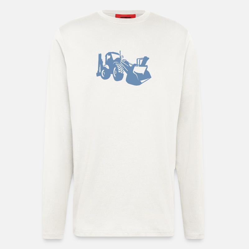 Bagger Radlader Baugeräteführer Silhouette - Langarmshirt - made by SPREAD  - OFF WHITE