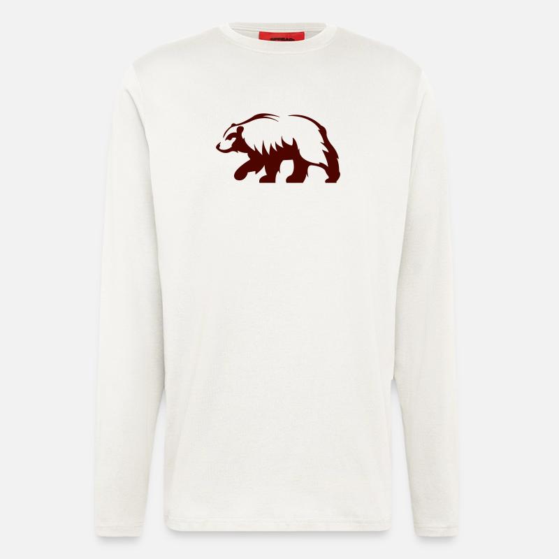 Waldbär Silhouette - Langarmshirt - made by SPREAD  - OFF WHITE