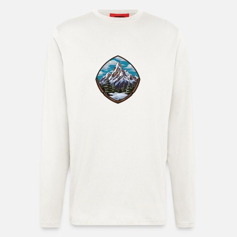 Berggipfel Schildemblem Berge - Langarmshirt - made by SPREAD - OFF WHITE