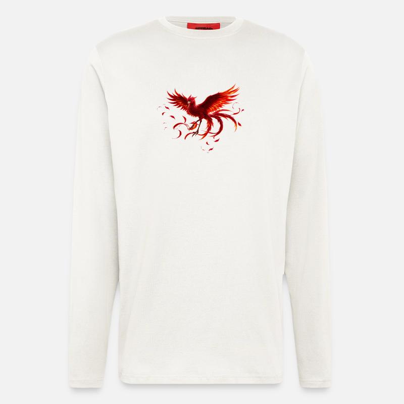 Scarlet Phoenix im Flug - Langarmshirt - made by SPREAD  - OFF WHITE