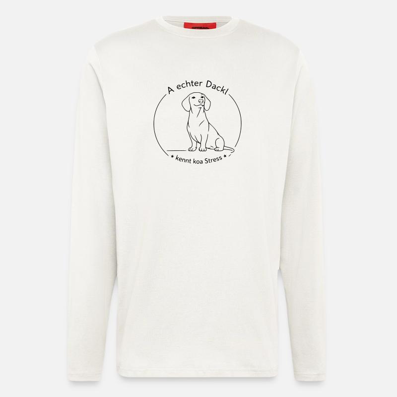 dackel kennt koa stress - Langarmshirt - made by SPREAD  - OFF WHITE