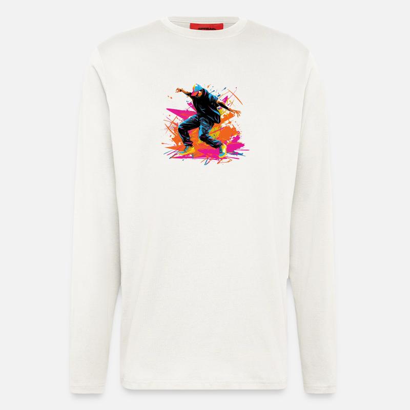 Retro B Boy Synthwave - Longsleeve - made by SPREAD  - OFF WHITE