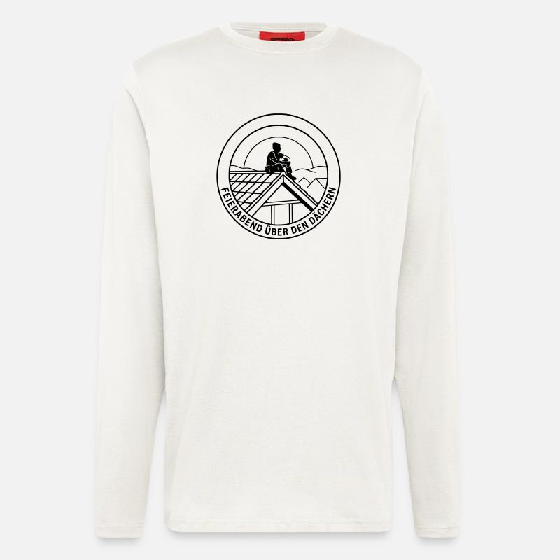 Dachdecker Feierabend über den Dächern - Langarmshirt - made by SPREAD  - OFF WHITE