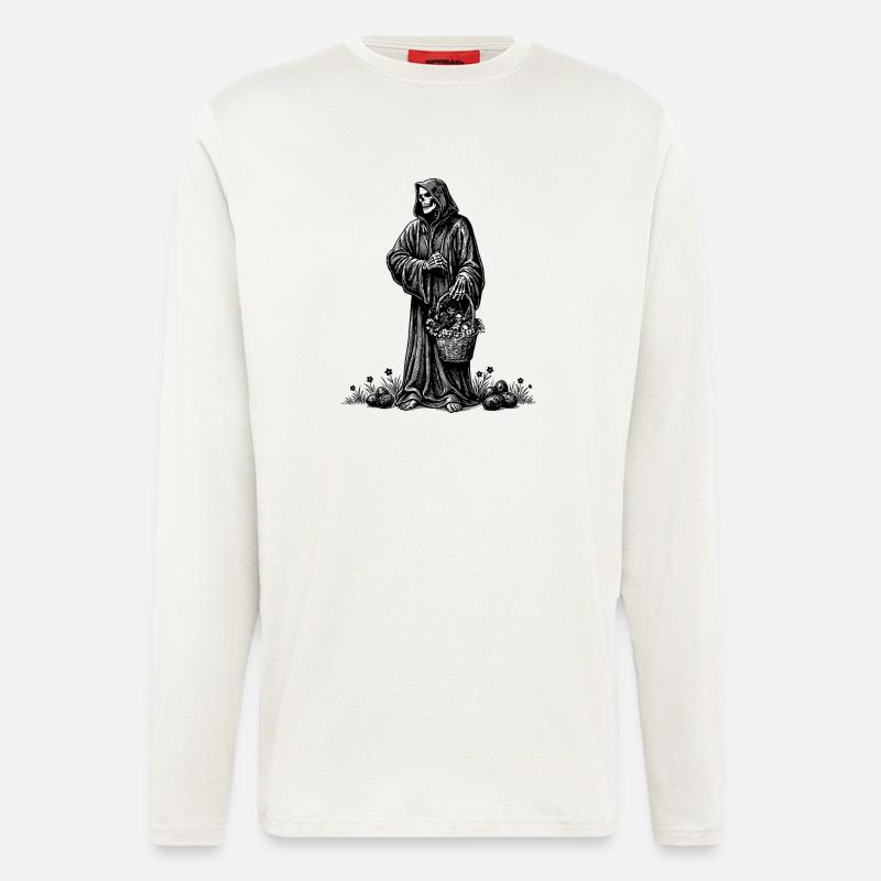 Todesfigur Osterkorb Versteckte Eier Gras - Langarmshirt - made by SPREAD  - OFF WHITE