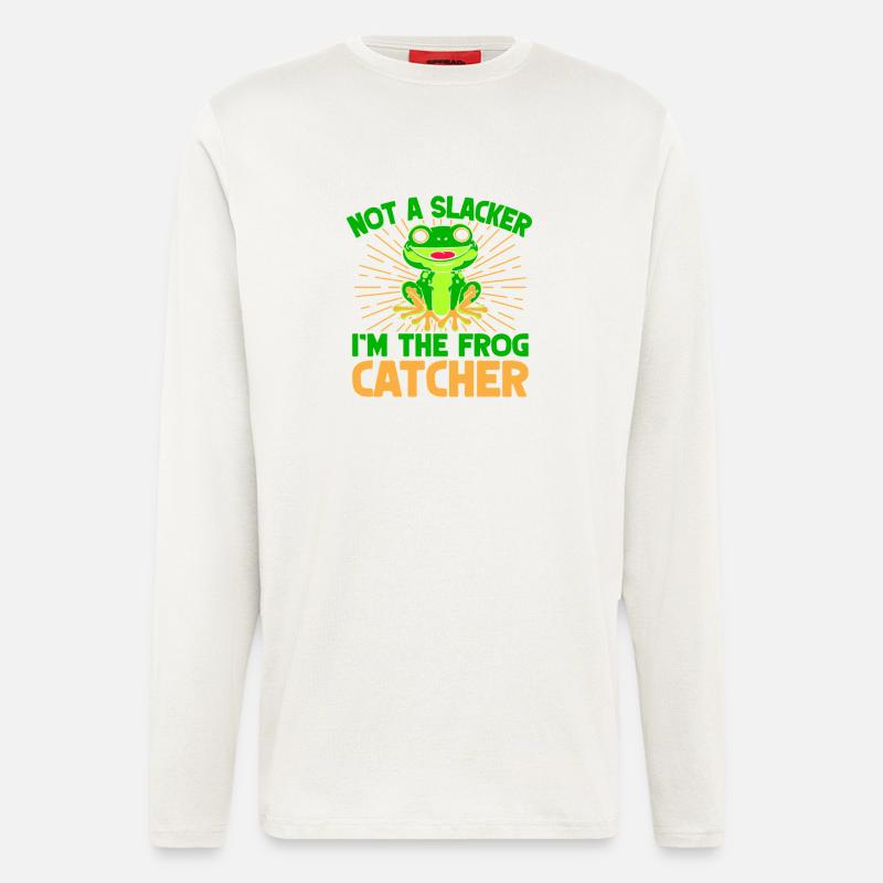 Frog Catcher Not A Slacker Frog - Langarmshirt - made by SPREAD  - OFF WHITE