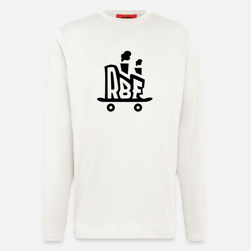 Rollbrett Fabrik Logo schwarz - Langarmshirt - made by SPREAD  - OFF WHITE