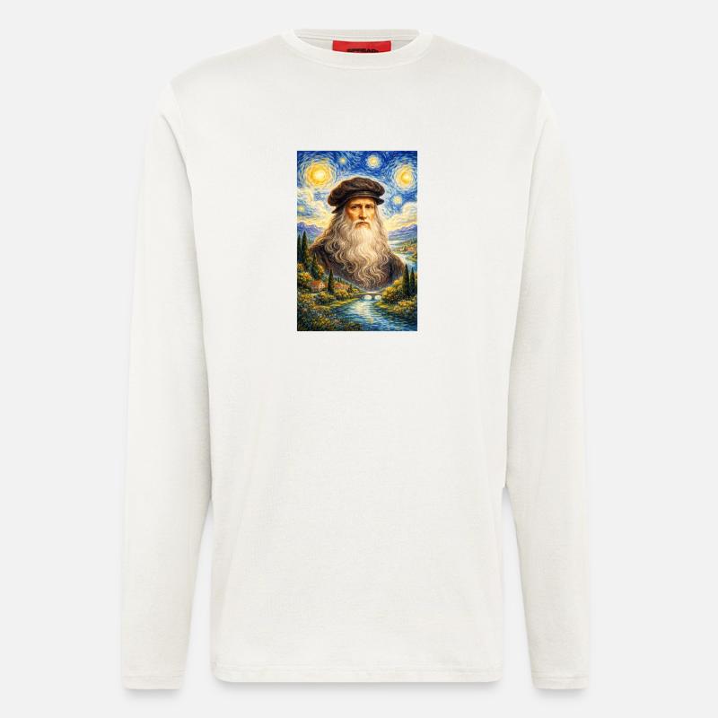 Leonardo da Vinci Sternennacht - Langarmshirt - made by SPREAD  - OFF WHITE