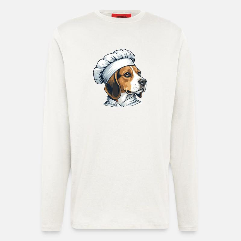 Beagle Koch – Lustiger Hunde Küchenchef - Langarmshirt - made by SPREAD  - OFF WHITE