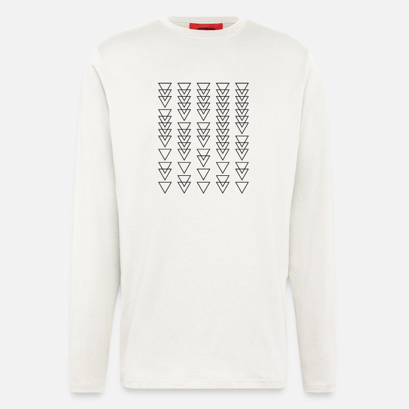 Conception du motif triangle - Manches longues bio décontracté fabriqué en UE - OFF WHITE