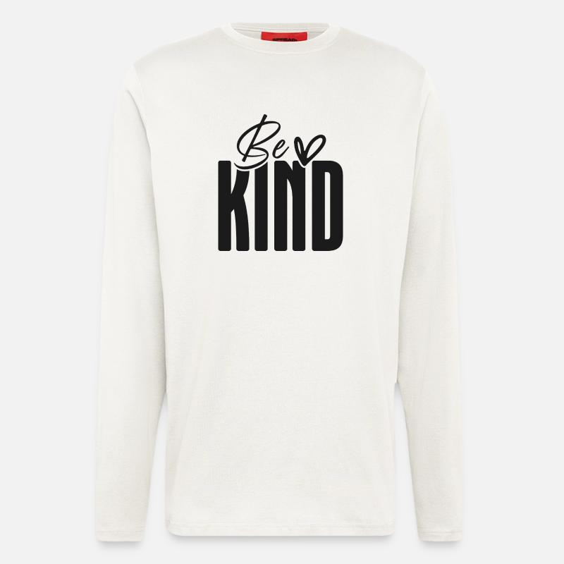 Be Kind Bold Script Overlay - Langarmshirt - made by SPREAD  - OFF WHITE